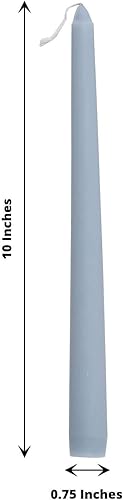 Miniatura 3 de Efavormart - Paquete de 10 velas cónicas de 10 pulgadas, diseño de cera de alta calidad, color azul polvoriento, velas sin perfume