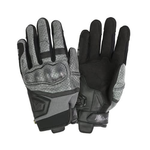 BY CITY | Guantes de Verano para Moto Tokio Man | Guantes de Piel Perforada | Protecciones Rígidas en Nudillos | Zonas Acolchadas | Refuerzo Antiabrasión en la Palma | Transpirables