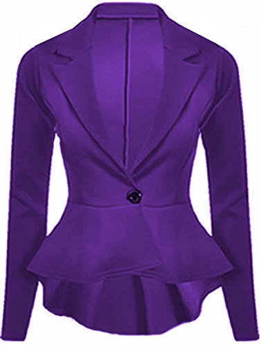Blazer péplum manches longues veste ajustée cintrée mode femme