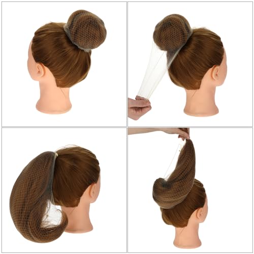 Prasacco 20 Stück Haarnetz, Unsichtbare Haarnetze Wiederverwendbare Nylon Haar Netze für Buns, Bun Netze Haarnetz Dutt Elastische Rand Haarnetz für Krankenschwestern, Tänzer, Flugbegleiter (Beige)