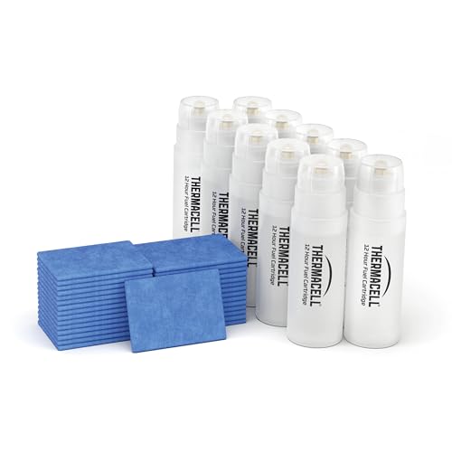 Thermacell Midge and Mosquito Protector Mega Refill Pack 30 Mats and 10 Gas Compatible All Thermacell Fuel Powered Protectors