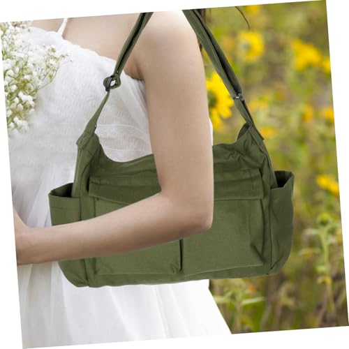 Sac à main élégant vert vintage robuste avec capacité spacieuse et bandoulière ajustable