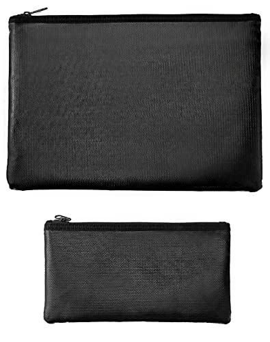 QWORK® Set of 2 Fireproof Document Bag Silicone Coated Fireproof Bag for Documents Passport, Money, Jewelry, Valuables - Image 2
