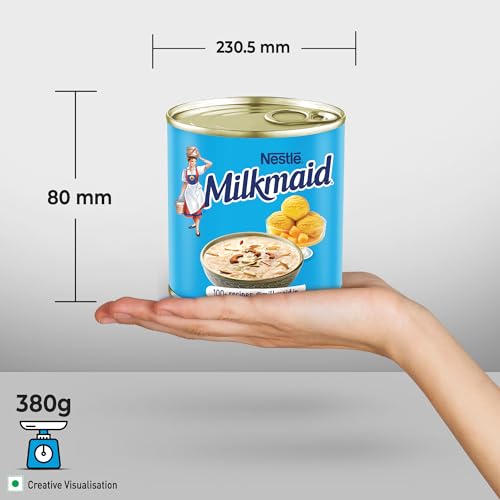 Image of Milkmaid Nestle Partly Skimmed Sweetened Condensed Milk, 380 g Tin, cream