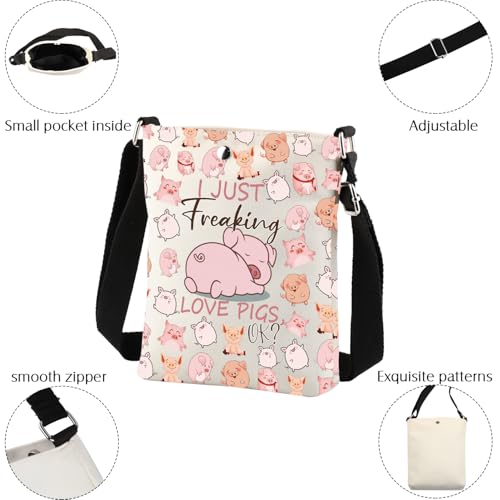Pig Crossbody Bag Pig Gifts Pig Lover Gifts Piggy Gifts Pig Farmer Gifts I Just Freaking Love Pigs Ok Pig Sling Purse Bag4