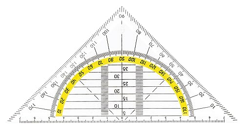 Casio FX-82MS-2 Wissenschaftlicher Taschenrechner, Batteriebetrieb, grau & TSI Geodreieck 16 cm, transparent, Art. Nr. 46302