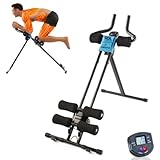 GYMFORM Maquina Banco Abdominales AB Generator, Entrenamiento de abdomen, Espalda, Fitness en casa, Abs, Ejercita todo el cuerpo, Plegable, Con Contador de calorías