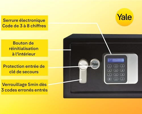 Coffre-fort Yale 24L pour éviter les oublis de code grâce au double code maître hôtelier