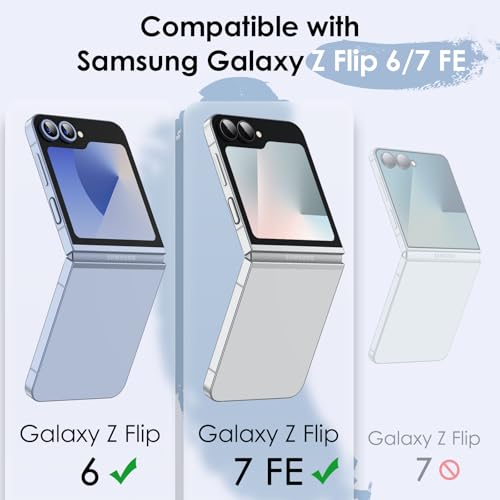 JETech Case for Galaxy Z Flip7FE 2025 / Z Flip 6 2024 with Ring, Hard PC Slim Shockproof Anti-Scratch Protective Phone Cover (Blue)