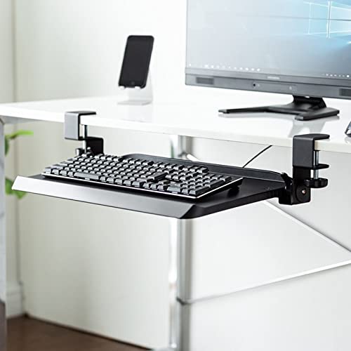 Desk Wrist Support Premium Keyboard Tray Under Desk Adjustable, Clamp-On Keyboard Drawers and Platforms for Home and Office, ±15°Adjustable, Ergonomic, Comfort Wrist Rests Elbow Arm Support