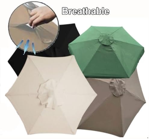 Durable 2.5m Gray Replacement Canopy for 8.2FT 6-Arms Patio & Beach Umbrella - Waterproof Top for Outdoor Garden Umbrella, UV Protection, Easy Installation