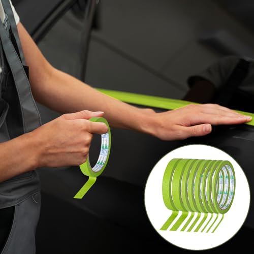 Image of 8Rolls Fine Line Tape Thin Painters Tape Total 160yards Pinstripe Masking Tapes 1 /8, 1 /4, 1 /2 inch Width Art TapeSmart Selection Painter Adhesive Automotive for DIY Car Auto Paint (Green, Mixed Sizes)