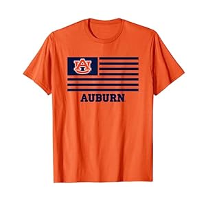 Auburn Tigers Patriotic American Flag Orange T-Shirt