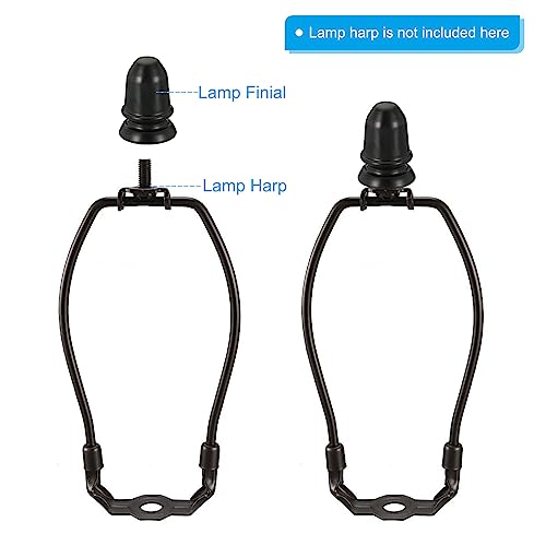 Image of PATIKIL 1 inch Tall Iron Lamp Finials Cap Knob, 2Pcs Lamp Screw Round Head Holder Tapped 1 /4-27 for Table and Floor Lamp Shade Decorations, Black