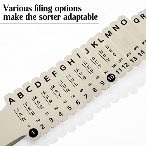 Perkoop All-Purpose Document Sorter Plastic File Sorter For Office School, Beige, 2.52 X 23.5 Inches (2 Sets) #TOP5