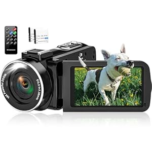2.7K 48MP 30 FPS Camcorder Video Camera Digital Camera 16X Digital Zoom 3.0” Flip Screen YouTube Vlogging Camera with Remote Control and 2 Batteries