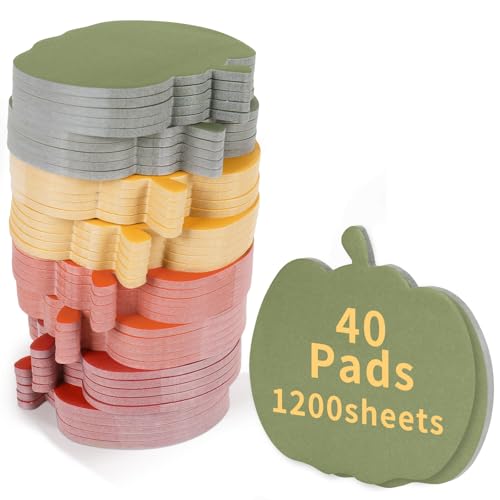 Notes adhésives citrouille d'automne JarThenaAMCS lot de 1200 pièces colorées