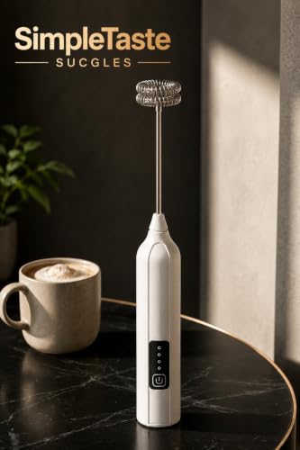 Image of SimpleTaste SUCGLES Rechargeable Electric Milk Frother, USB Coffee Frother with Dual Spring Whisk, Handheld Foam Maker for Coffee, Cappuccino, Latte, Matcha, Hot Chocolate & Milk [Multicolor]