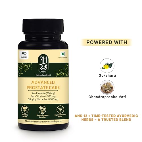 Image of Advanced Prostate Care Natural Prostate Support Supplement with Saw Palmetto, Beta Sitosterol, Nettle Root, Gokshura, Chandraprabha Vati, Lycopene & Pumpkin Seed, 3 Month Plan, 180 Capsules