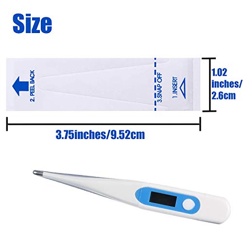 Digital Thermometer Probe Covers, 100Pcs Disposable Universal Electronic Thermometer Cover, Oral Rectal Thermometer Covers, 3.75 X 1.02 Inches #TOP1