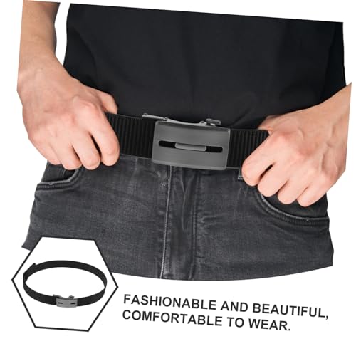 Men's Nylon Ratchet Belt Buckle Automatic Buckle Belt for Mens Casual Black Pants3