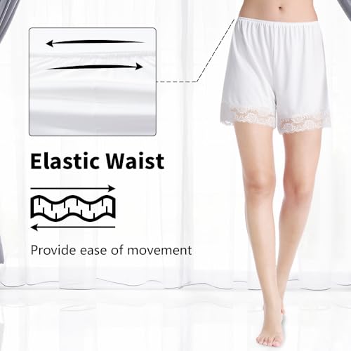 Image of MANCYFIT Pettipants for Women Half Slip Culotte Shorts Split Skirt Lace Snip 4 inch Inseam
