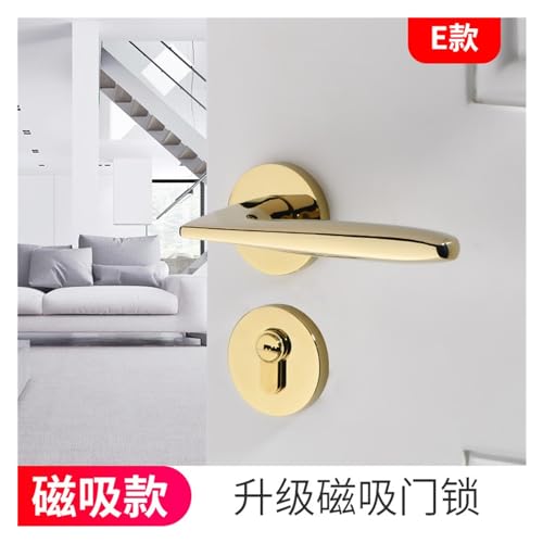 Cerradura de puerta de madera magnética split dorada para interiores 3