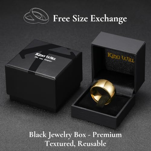 Image of King Will Men's Women's Tungsten Carbide Ring 24k Gold Plated Rose Gold Plated Domed Polished Finish Wedding Band