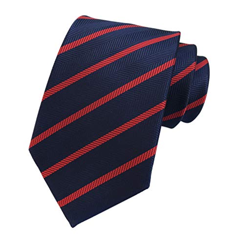 Image of Elfeves Men's Modern Striped Patterned Formal Ties College Daily Woven Neckties