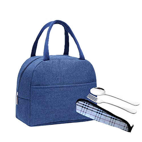 LUNALING Lunchpaket. Isolierte Kühltaschen für Camping/Arbeit/Schule. Eine kleine Lunchebag für Damen/Studenten. Blau Cover