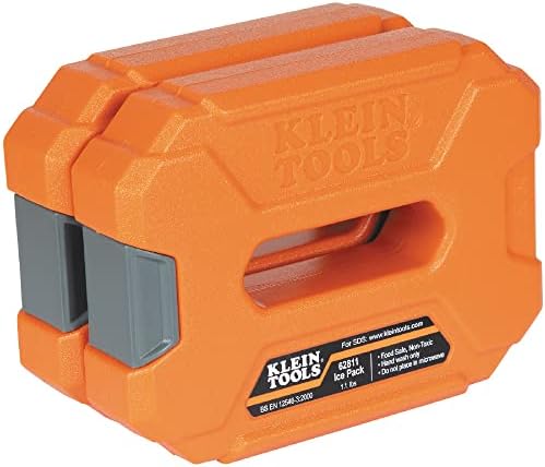 Klein Tools 62811 Reusable Ice Packs for Cooler Bags and Lunch Boxes, Interlocking Design, Heavy Duty for Daily Use, Quick Freeze, 2-Pack