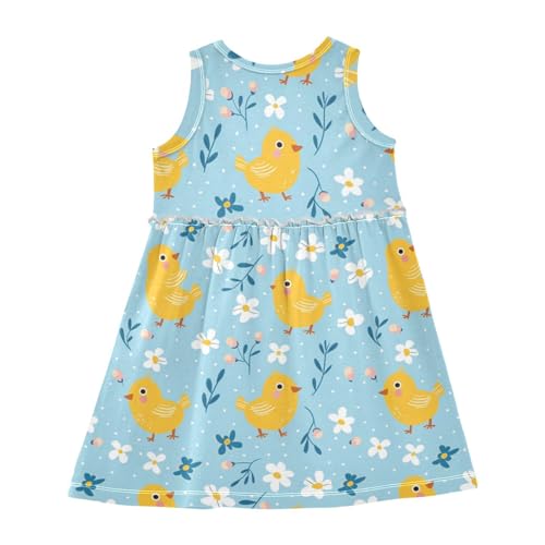ALAZA Girls Print Dress,-349- Chicken Sleeveless Casual Sundress for Girl3