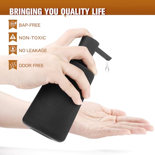 Hand Soap Dispenser, Black Soap Dispenser Bathroom, Refillable Washing up Liquid Soap Dispenser Kitchen (Black) - Cosy Home Interiors Hand Soap Dispenser, Black Soap Dispenser Bathroom, Refillable Washing up Liquid Soap Dispenser Kitchen (Black) - Image 5