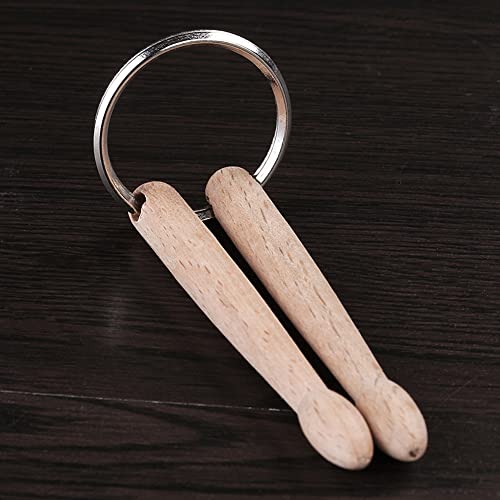 Llavero en forma de mini baqueta de madera y metal, llavero musical para bateristas miniatura 2
