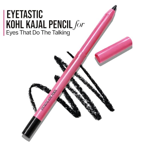 Image of Coloressence Eyetastic Kohl Kajal Pencil, Bold Black, 1.2gm | Long Lasting | Smudgeproof | Infused with Vitamin-E, Shea Butter | One Swipe Application