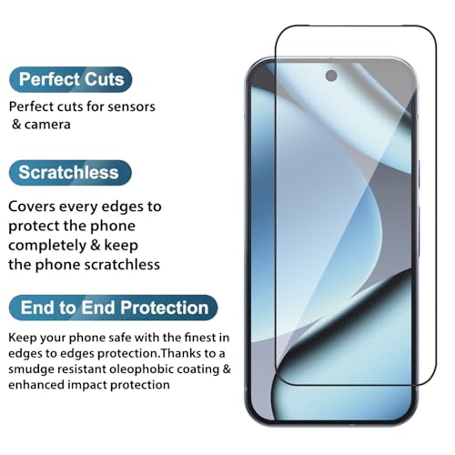 Image of POPIO Military-Grade Gorilla Tempered Glass for Google Pixel 10 /10 Pro (Black) with Edge to Edge Coverage and Easy Installation kit