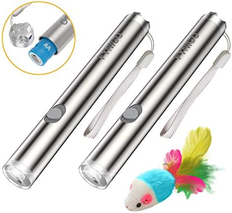 FYNIGO Cat Toys Wand,Interactive Toys for Cats and Dogs,2 in 1 Function,Pet Chaser Toys for Exercise(2 Pack)