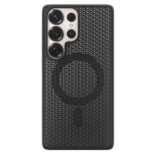 Image of Pikkme Back Cover for Samsung S26 Ultra 5G | Honeycomb Cooling Design | Silicone Heat Dissipation | Mag-Safe Compatible | Shockproof Camera Protection Bumper Case (Black)
