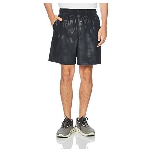 Under Armour Woven Emboss Shorts Corto Deportivo cómodo y Resistente, Pantalones para Hombre con Bolsillos Laterales Ideales para Entrenar, Negro, S