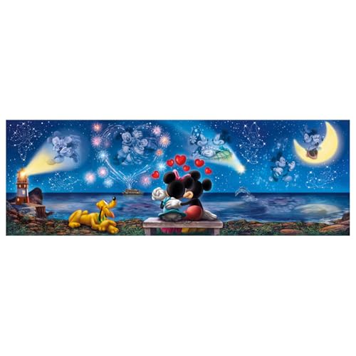 Clementoni 39449 Disney Classic – Puzzle Mickey & Minnie 1000 Teile, Panorama, Geschicklichkeitsspiel für die ganze Familie, Erwachsenenpuzzle ab 14 Jahren