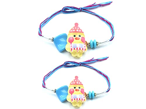 STORE INDYA Set of 2 Raksha Bandhan Rakhi for Kids with Greeting Card | Fancy Attractive Rakhi for Small Kids | Cool Rakhi for Kids | Teddy Bear Rakhi