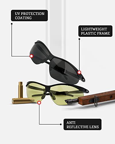 Image of Aqulius 3pk Shooting Glasses - Safety Glasses - Eye Protection for Shooting Range, Tactical Shooting Goggles