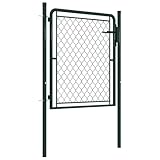 Couleur : Vert Portillon de Jardin Grillagé, Portail de Jardin Porte de Clôture Extérieur en acier vert 100 x 75 cm