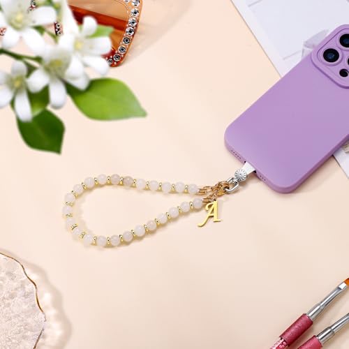 1 Set Beaded Phone Wrist Strap, Initial Phone Charms Detachable Letter B - Photo 176 sur 176