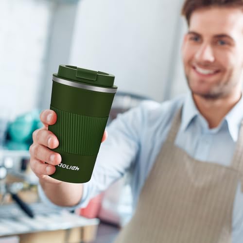 Image of Travel Mug,MOMSIV Insulated Coffee Cup,Double Walled Travel Mug Vacuum Insulation Stainless Steel with Leakproof Lid Eco-Friendly Reusable Cup for Coffee,Tea and Beer