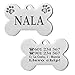 Iberiagifts - Placa de idientifaicación en forma de hueso con patas de acero inoxidable. identificador para perros y gatos medianos grandes. Personalizada y grabada (2 Patas)