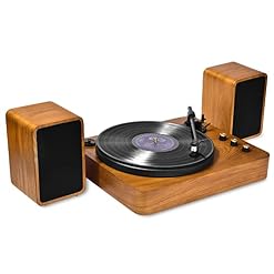 VIFLYKOO Platine Vinyle Bluetooth avec Haut-Parleur HiFi, Lecteur Vinyle Vintage 33/45/78 RPM, Auto-Stop, Cellule AT-3600L, Sorties AUX/RCA, Idéal pour Cadeau et Décoration - Les Beatles, Paul McCartney, John Lennon, RIngo Starr, George Harrison