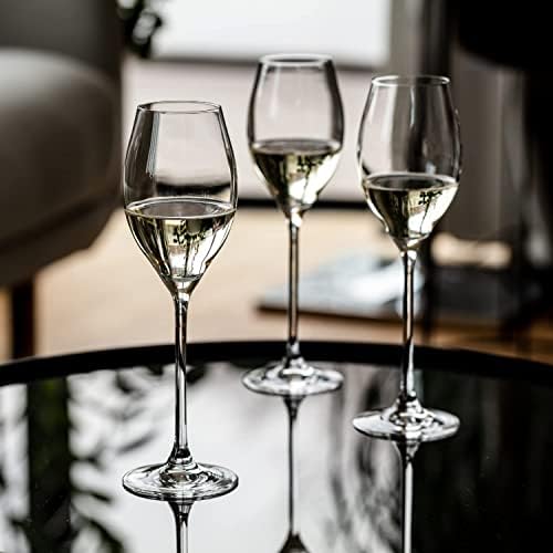 Krosno Large Prosecco Champagne Sparkling Wine Glasses Flutes | Set of 6 | 280 ML | Harmony Collection | Perfect for Home, Restaurants and Parties | Dishwasher Safe