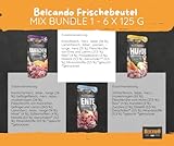 Belcando Frischebeutel Nassfutter | Multi Bundle, Sparpaket | Verschiedene Sorten | 6x125g (125g, Mix 1 - Kaninchen, Ente, Huhn, Wild, Truthahn, Rind)