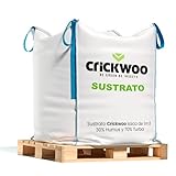 CRICKWOO - Sustrato Turba Enriquecido con Humus de Lombriz. Saca Big-Bag 1m3-1000L (30% Humus de Lombriz y 70% Turba del Báltico)